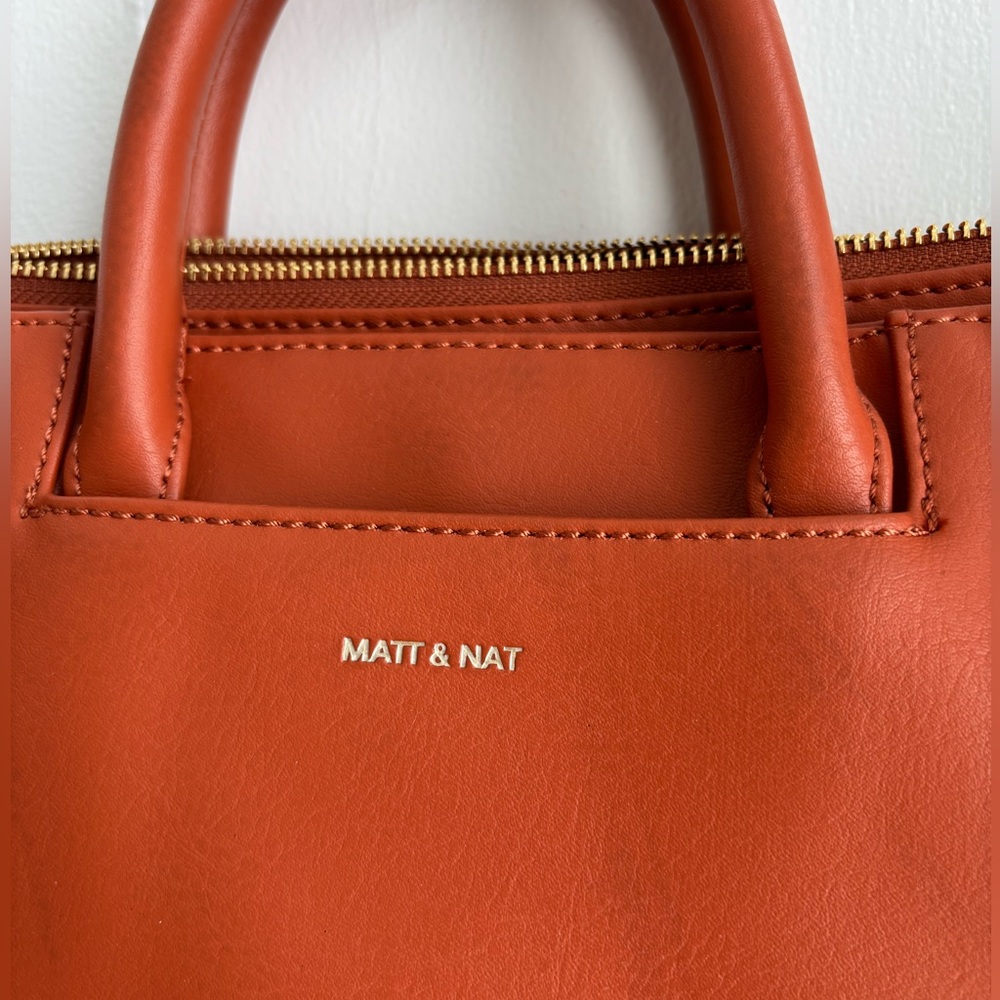 Matt and Nat vegan leather Kintla satchel - Orangey/Brown